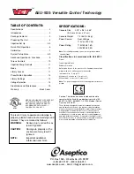 Preview for 2 page of Aseptico VCT AEU-925 Operation And Maintenance Instruction Manual