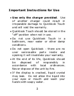 Preview for 2 page of Ash Quicklook Touch User Manual