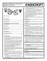 Preview for 1 page of Ashcroft 28HPX Installation And Maintenance Instructions