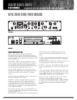 Preview for 6 page of Ashdown 427 SMALL BLOCK User Manual