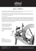 Ashford QUILL SPINDLE Instructions preview