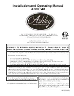 Preview for 1 page of Ashley AGVF340 Installation And Operating Manual