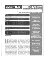 Ashly 12dB Per Octave Electronic Crossover XR-22E Brochure & Specs preview