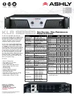 Ashly KLR 2000 Specifications preview