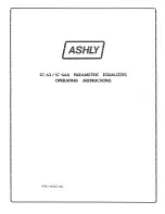 Предварительный просмотр 1 страницы Ashly Parametric Equalizers SC-63 Operating Instructions Manual