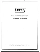 Preview for 1 page of Ashly Parametric Notch Filter SC68 Operating Instructions Manual