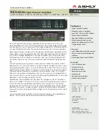 Preview for 1 page of Ashly Protea NE8250 Specification Sheet