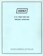 Предварительный просмотр 1 страницы Ashly SC33 Operating Instructions Manual