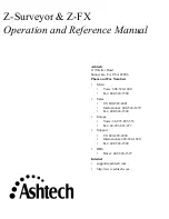 Предварительный просмотр 1 страницы ashtech Z-FX Operation And Reference Manual