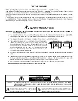 Preview for 2 page of Ask Proxima 9280 User Manual