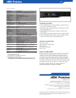 Preview for 2 page of Ask Proxima M8 Technical Specifications