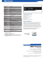 Предварительный просмотр 2 страницы Ask Proxima M9 Technical Specifications