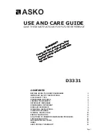 Preview for 1 page of Asko D3331 Use And Care Manual