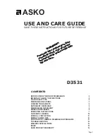 Asko D3531 Use And Care Manual preview