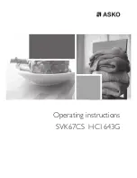 Preview for 1 page of Asko SVK67CS HCI643G Operating Instructions Manual