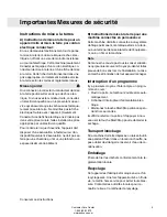 Preview for 5 page of Asko T702C (French) Mode D'Emploi