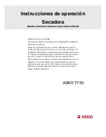 Asko T783 (Spanish) Instrucciones De Operación preview