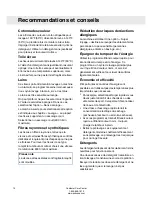 Preview for 12 page of Asko W6424 (French) Manuel Du Propriétaire