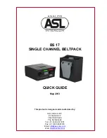 ASL INTERCOM BS 17 Quick Manual preview