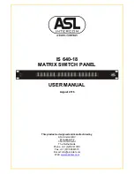 Preview for 1 page of ASL INTERCOM IS 640-18 User Manual