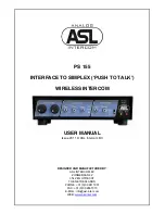 Preview for 1 page of ASL INTERCOM PS 155 User Manual