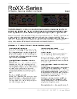 Preview for 1 page of ASL INTERCOM ROXX Series User Manual