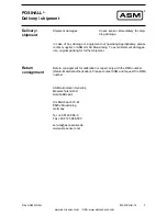 Preview for 5 page of ASM Posihall PH36 Installation And Operation Manual