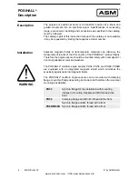 Preview for 6 page of ASM Posihall PH36 Installation And Operation Manual