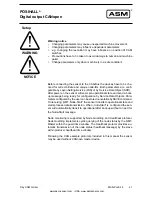 Preview for 21 page of ASM Posihall PH36 Installation And Operation Manual