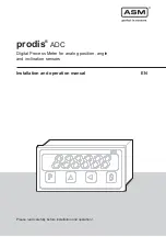 Preview for 1 page of ASM prodis ADC Installation And Operation Manual