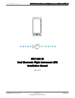 Aspen Avionics EFD1000 E5 Installation Manual preview