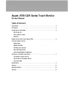 Preview for 3 page of Aspen Touch Solutions ATM-123R Series Product Manual