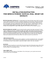 Aspen FWB SERIES Installation Instruction preview