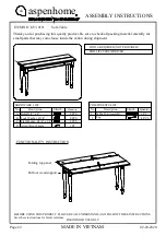 aspenhome I233-9151 Assembly Instructions предпросмотр