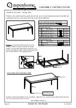 Preview for 1 page of aspenhome I256-6050 Assembly Instructions