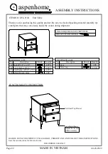 Preview for 1 page of aspenhome I256-9140 Assembly Instructions