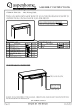 aspenhome I256-9150 Assembly Instructions предпросмотр