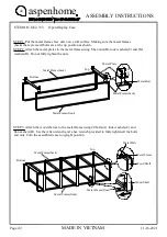 Preview for 2 page of aspenhome I262-333 Assembly Instructions