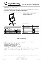 aspenhome I91-366A Assembly Instructions предпросмотр