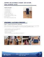 Preview for 1 page of Aspire ADJUSTABLE HEIGHT DAY CHAIR Quick Assembly Manual