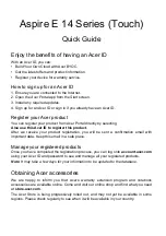 Preview for 1 page of Aspire E 14 Series Quick Manual