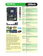 Предварительный просмотр 1 страницы ASROCK 785GM-S3 Specifications