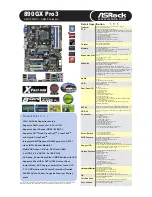 Предварительный просмотр 1 страницы ASROCK 890GX Pro3 Specifications