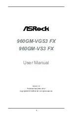 Предварительный просмотр 1 страницы ASROCK 960GM-VGS3 FX User Manual