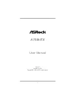 ASROCK A75M-ITX User Manual preview