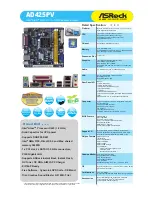 ASROCK AD425PV Specifications предпросмотр