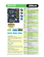 Предварительный просмотр 1 страницы ASROCK G41C-GS Specifications