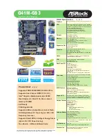 Предварительный просмотр 1 страницы ASROCK G41M-GS3 Specifications