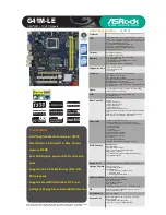 Preview for 1 page of ASROCK G41M-LE Specifications