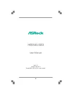 Предварительный просмотр 1 страницы ASROCK H55M-USB3 - V1.0 User Manual